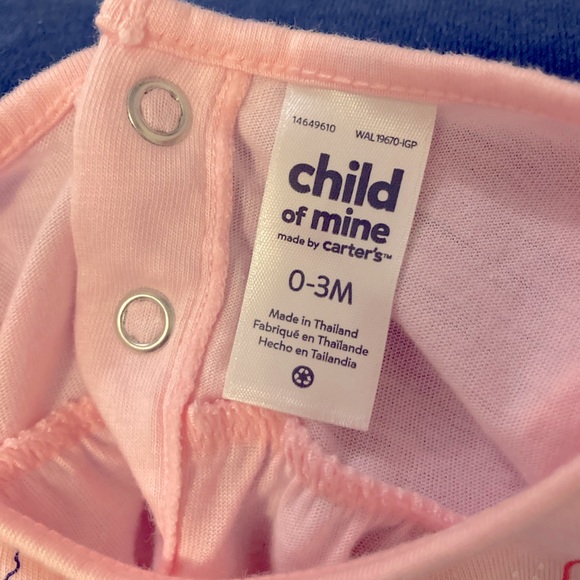Carter’s • Pink Ruffle Baby Girl Tee Elephant Shirt Size 0 - 3 Months - Picture 5 of 5